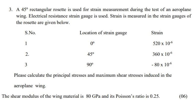 Solved 3. A 45° rectangular rosette is used for strain | Chegg.com