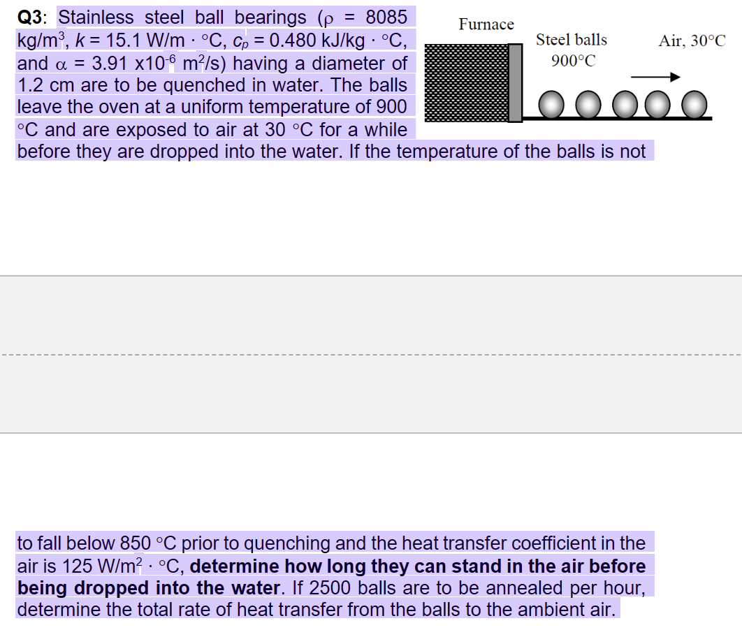 Solved Q3 Stainless steel ball bearings (ρ=8085