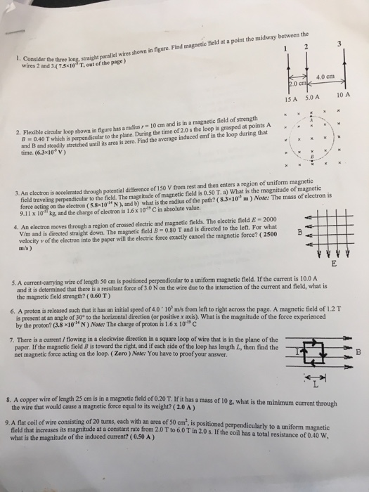 Solved llel wires shown in figure. Find magnetic field at a | Chegg.com