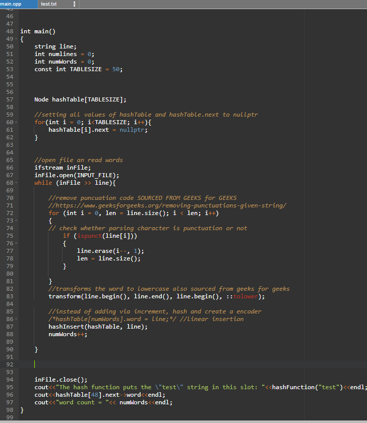 Solved IN C++. I need to create a Hash Table that | Chegg.com