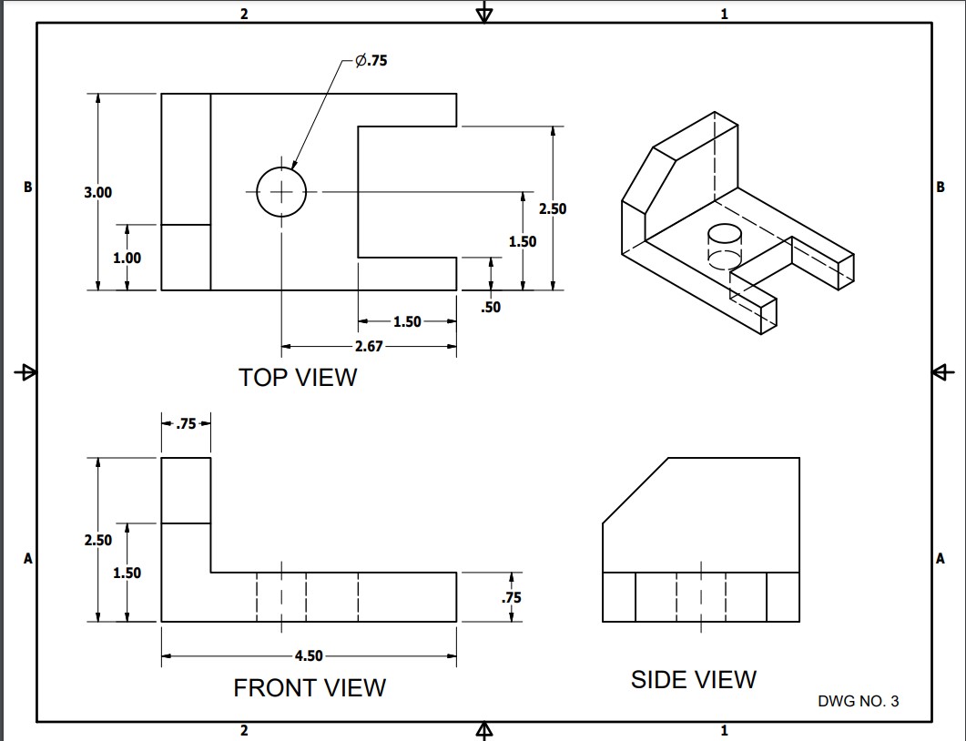 Solved Create the 3D model for each of the drawings shown.In | Chegg.com