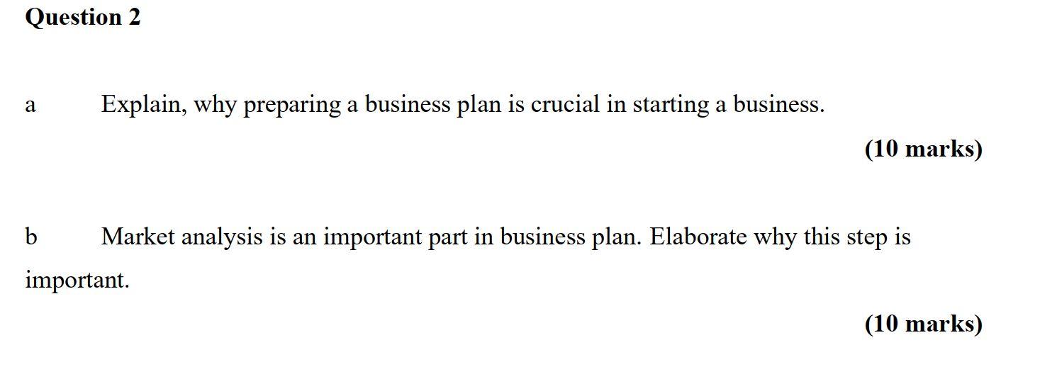 question 2 of 10 a business plan is useful to