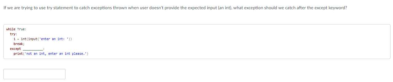 Solved If we are trying to use try statement to catch | Chegg.com