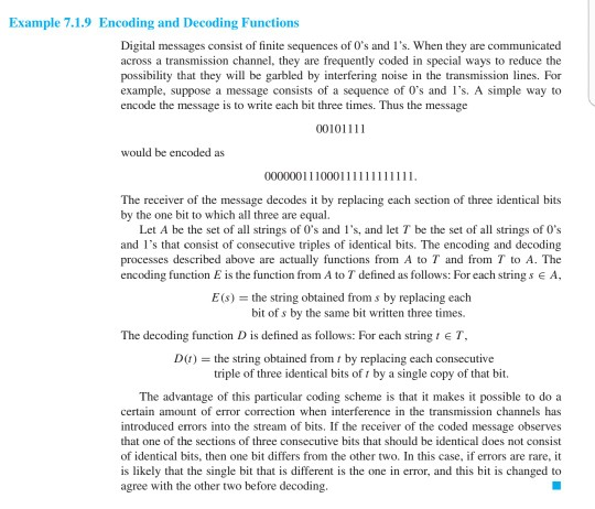 Solved of g? 28. Consider the coding and decodig functions E | Chegg.com