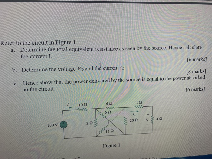 Solved Refer to the circuit in Figure 1 a./ Determine the | Chegg.com