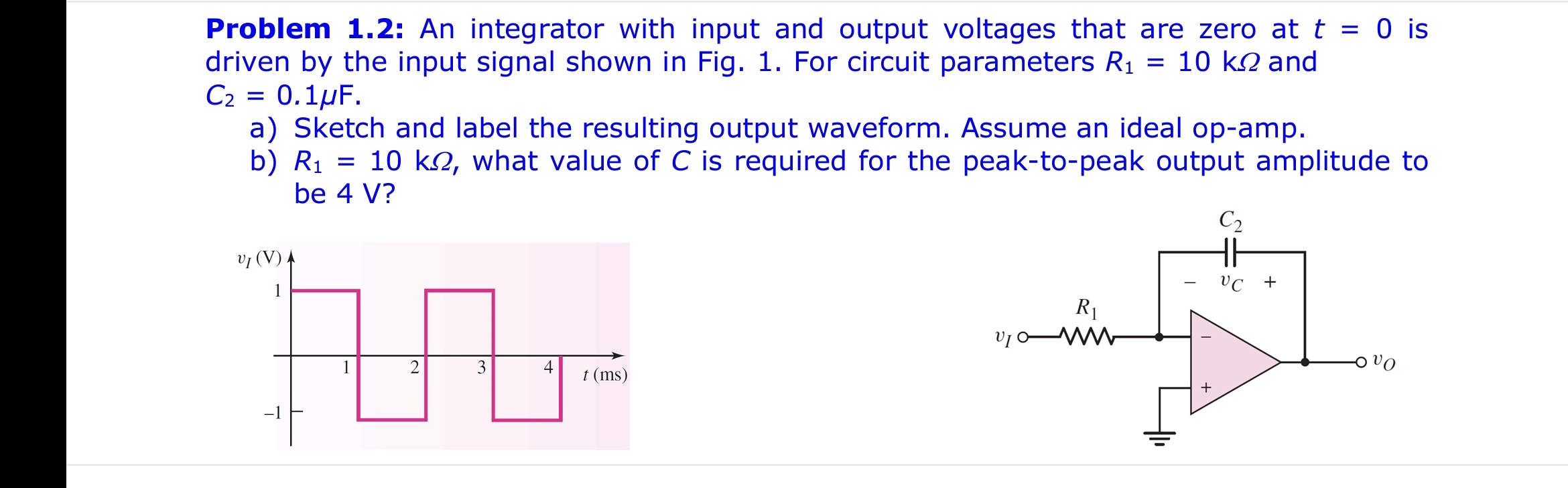 Solved Problem 1.2: An integrator with input and output | Chegg.com