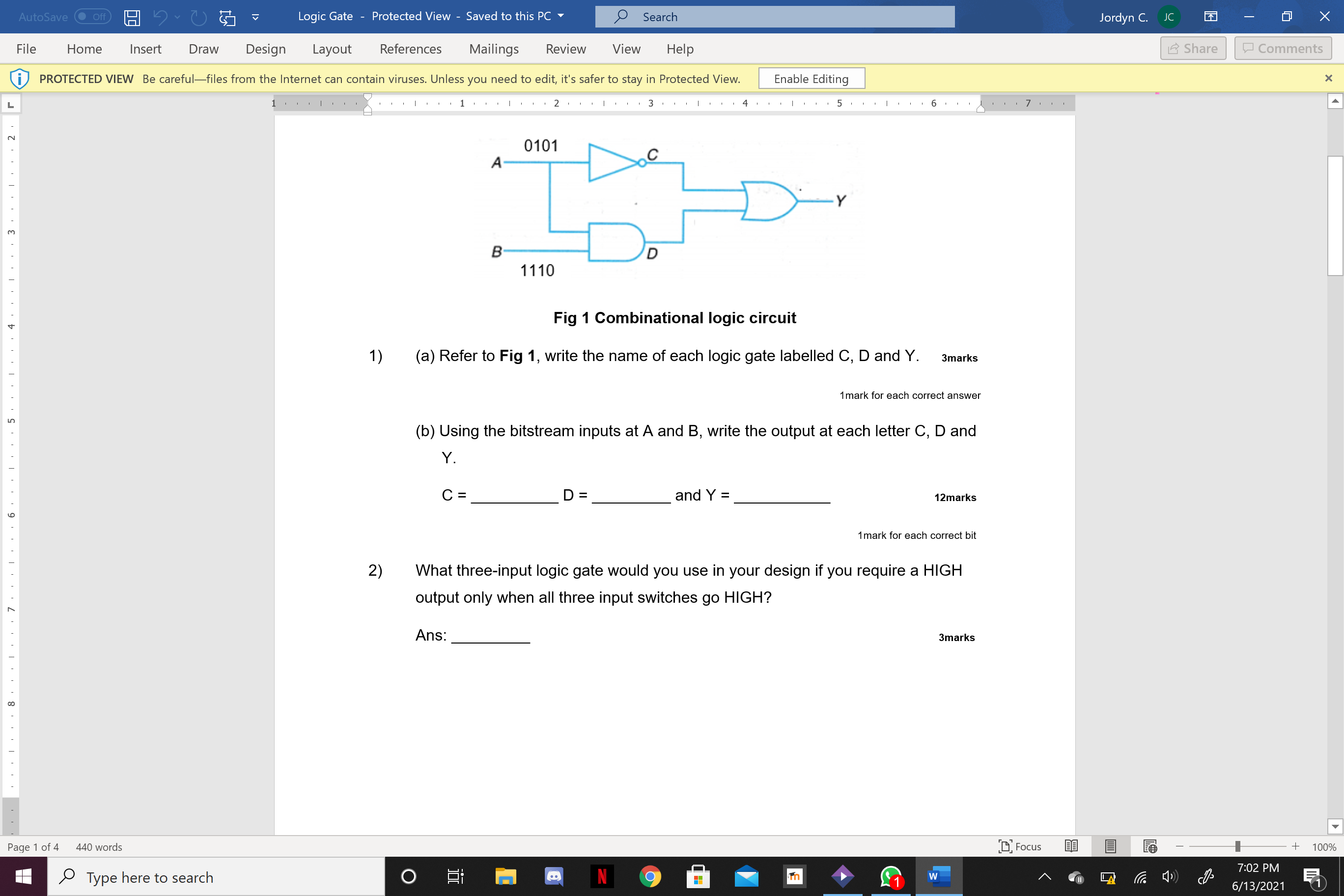 Solved AutoSave Off b v Logic Gate Protected View Saved to