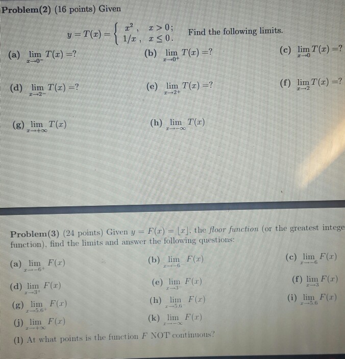Solved Problem(2) (16 points) Given x>0; , y=T(x) Find the | Chegg.com