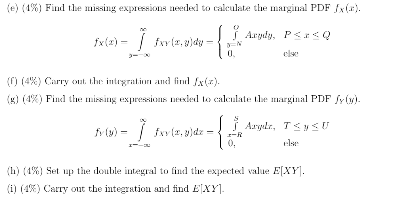 Solved A pair of continuous random variables (X,Y) have a | Chegg.com