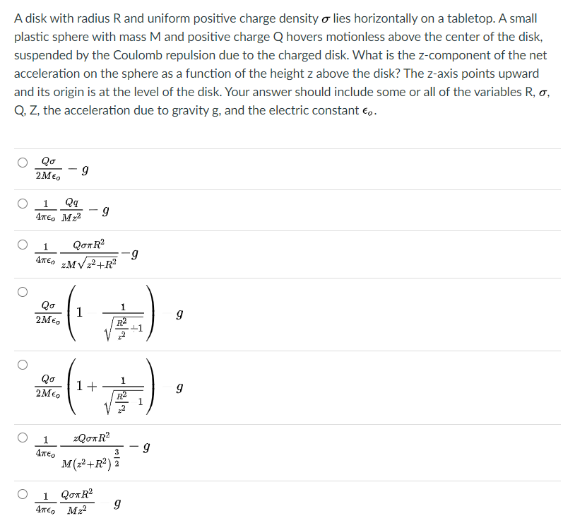 Solved A disk with radius Rand uniform positive charge
