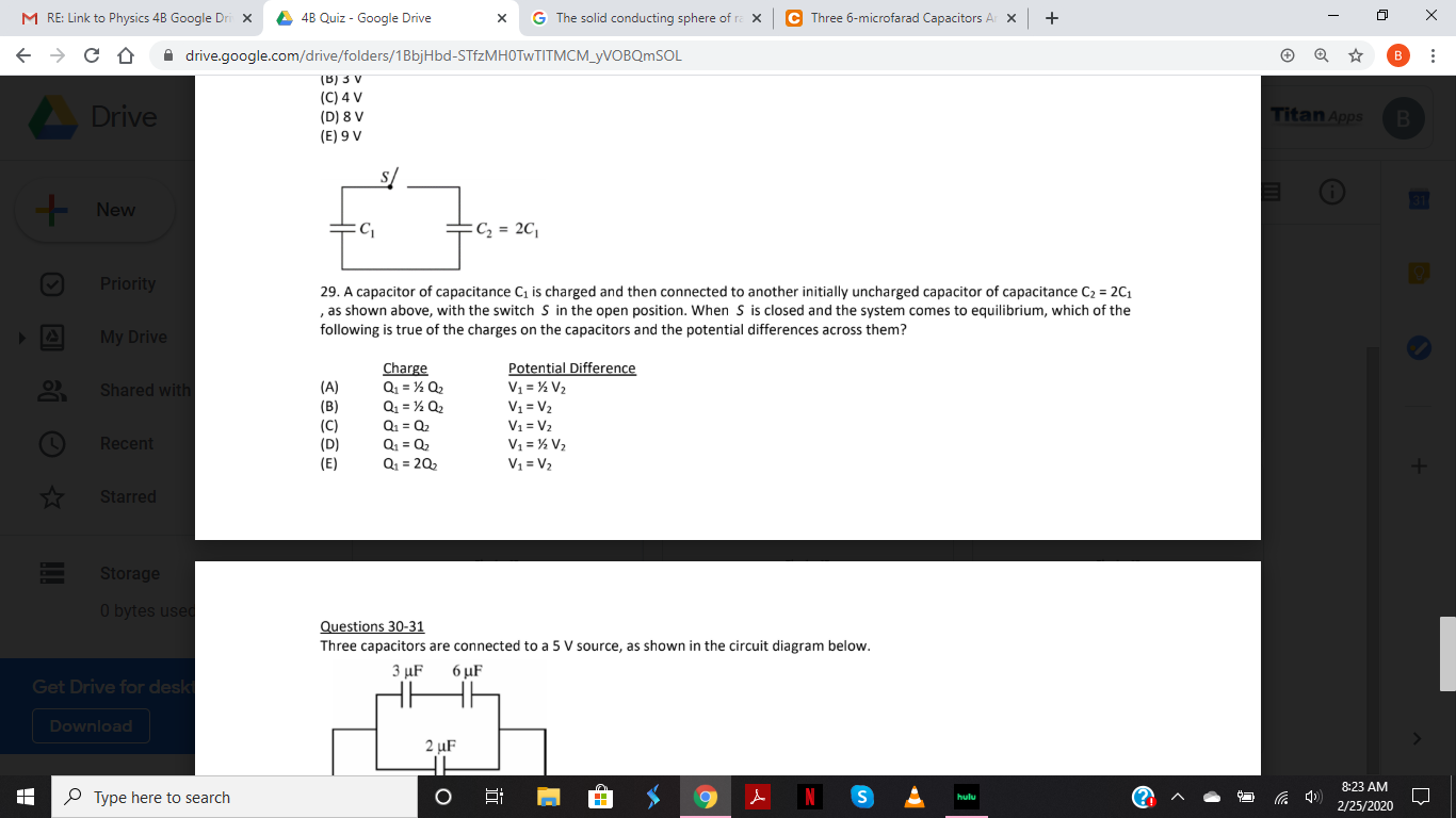 Solved M RE: Link To Physics 4B Google Dri X 4B Quiz - | Chegg.com