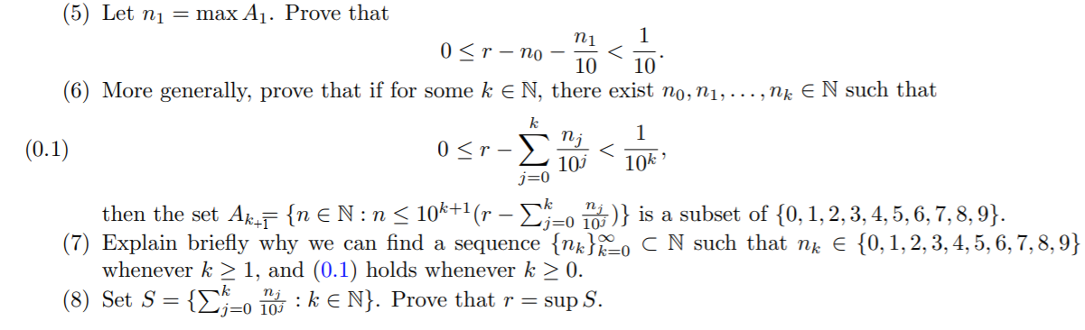 Solved Decimal Expansion Of Real Numbers Let R R Suc Chegg Com