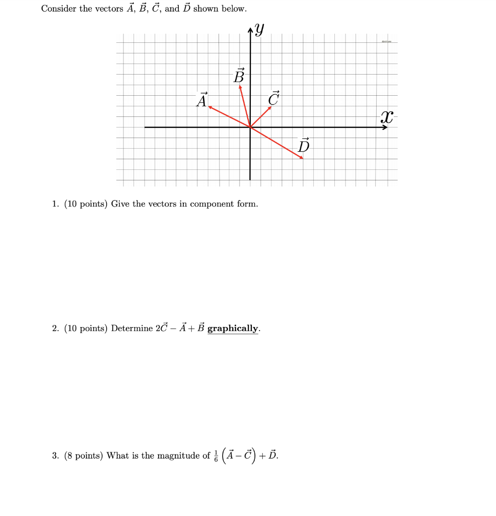 Solved Consider The Vectors A B C And O Shown Below N Chegg Com