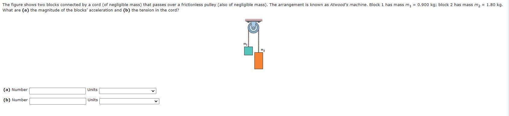 Solved The figure shows two blocks connected by a cord (of | Chegg.com
