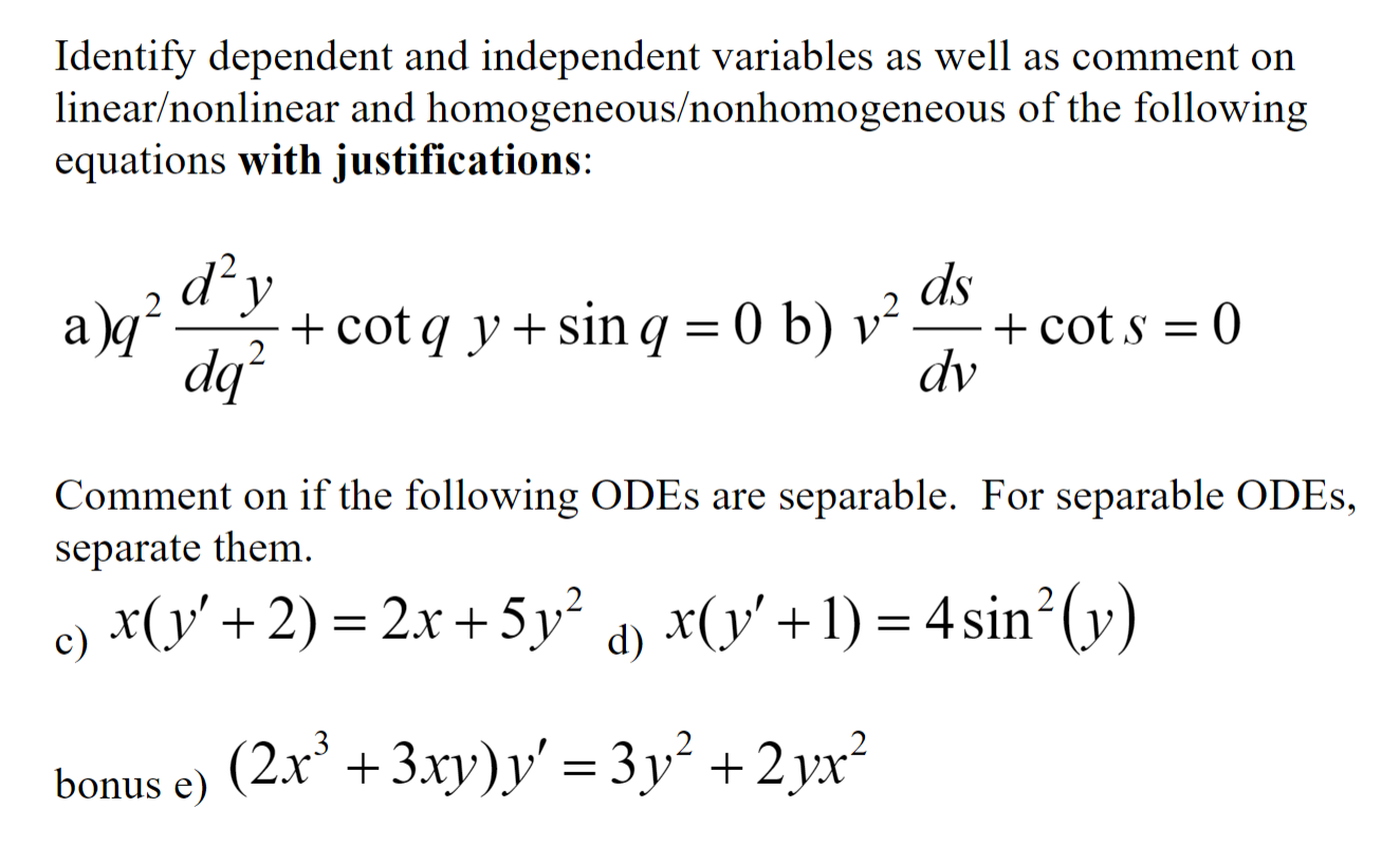 Solved Identify dependent and independent variables as well | Chegg.com