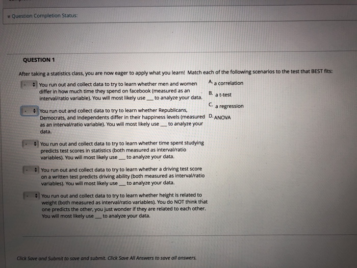 Solved Question Completion Status: QUESTION 1 After taking a | Chegg.com