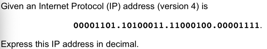 Solved Given an Internet Protocol (IP) address (version 4) | Chegg.com