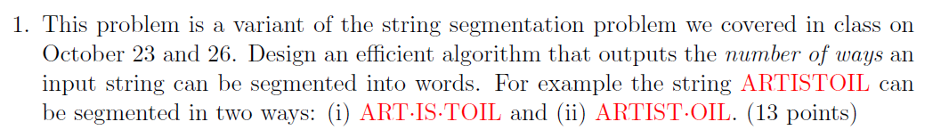 1. This problem is a variant of the string | Chegg.com