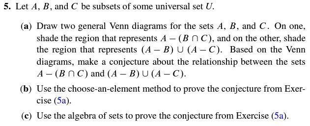 Solved 5. Let A, B, And C Be Subsets Of Some Universal Set | Chegg.com