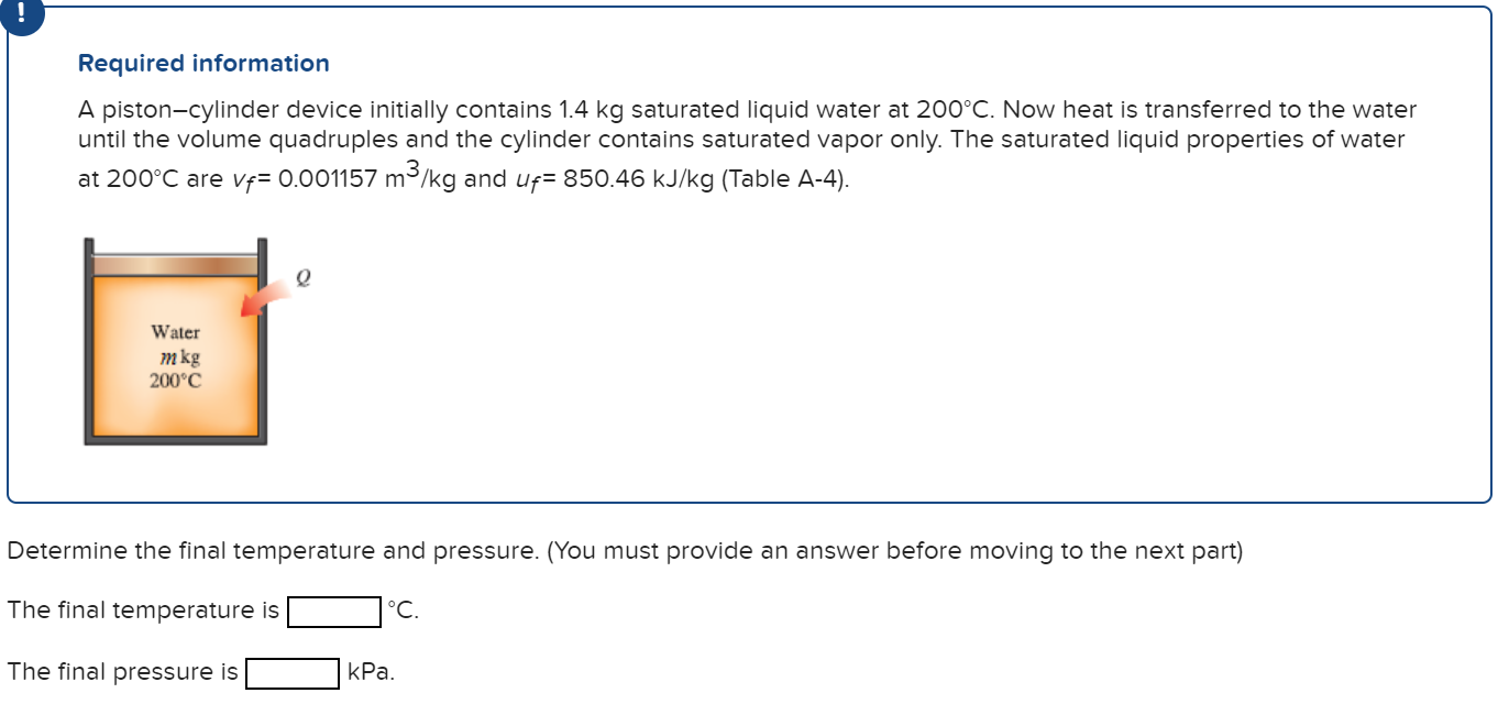 Solved Required information A piston-cylinder device | Chegg.com