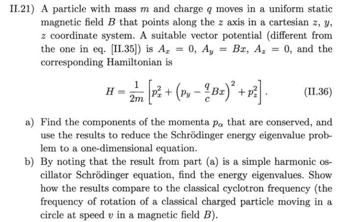 Solved I.21) A Particle With Mass M And Charge Q Moves In A | Chegg.com