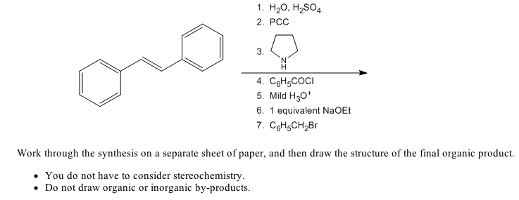 Solved Work through the synthesis on a separate sheet of | Chegg.com