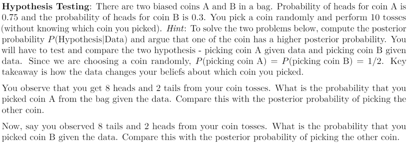 hypothesis testing biased coin