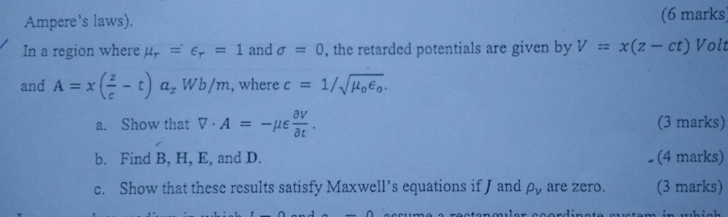 Solved (6 marks Ampere's laws). In a region where μγ-Er-1 | Chegg.com