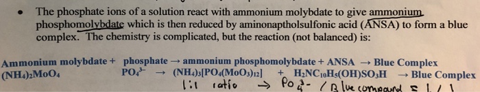 Solved The phosphate ions of a solution react with ammonium | Chegg.com