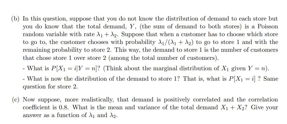 Solved Problem 3 (Poisson distribution) Assume a retailer | Chegg.com