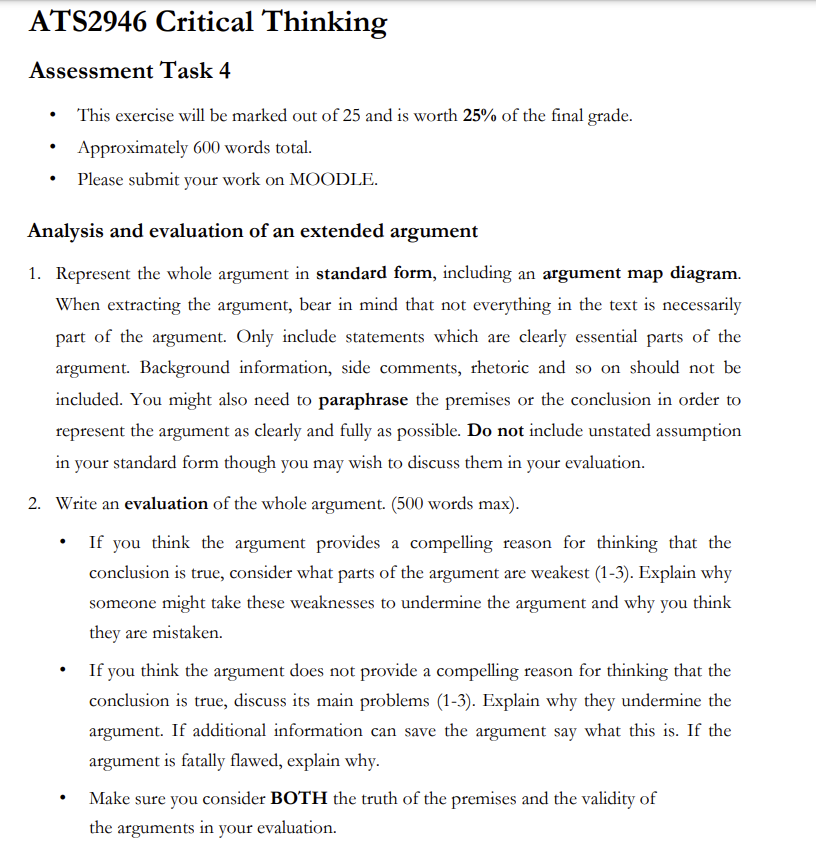 critical thinking the art of argument exercise answers