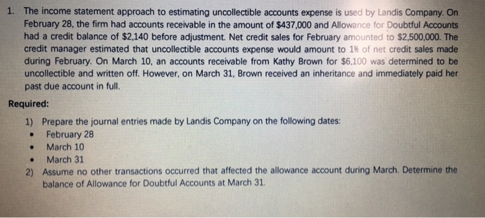 Allowance For Doubtful Accounts Definition