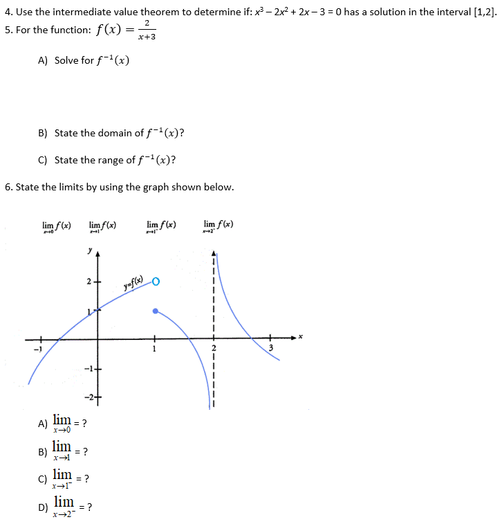 Solved 4. Use the intermediate value theorem to determine | Chegg.com