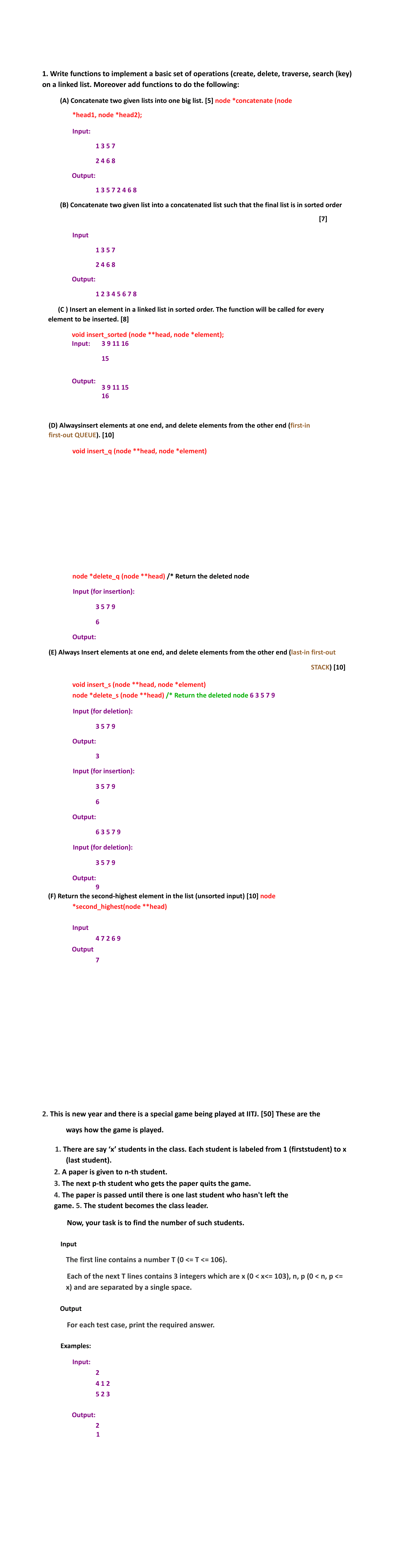 Solved Write functions to implement a basic set of | Chegg.com