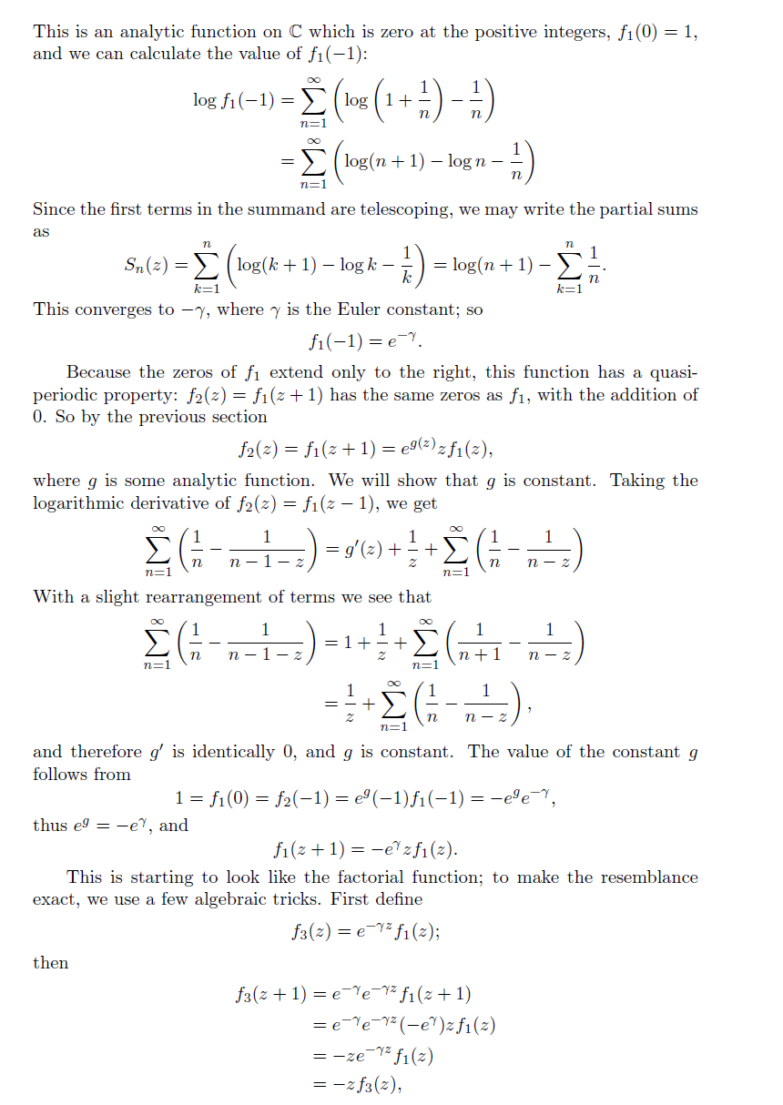 Solved Read The Excursion On The Gamma Function Hw 2 P Chegg Com