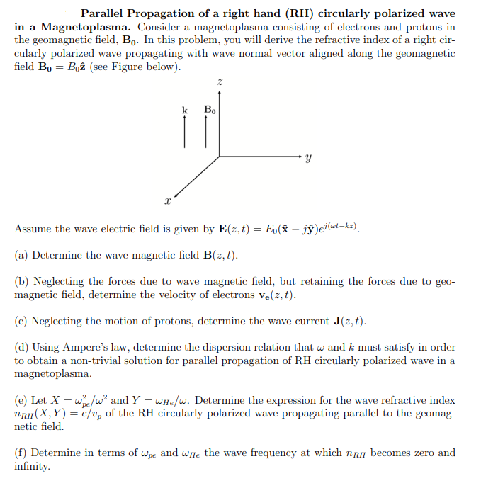 Solved Parallel Propagation of a right hand (RH) circularly | Chegg.com