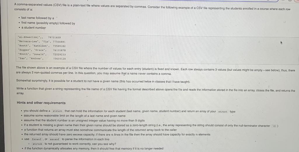 Solved C program! Please write coded program, not steps on | Chegg.com
