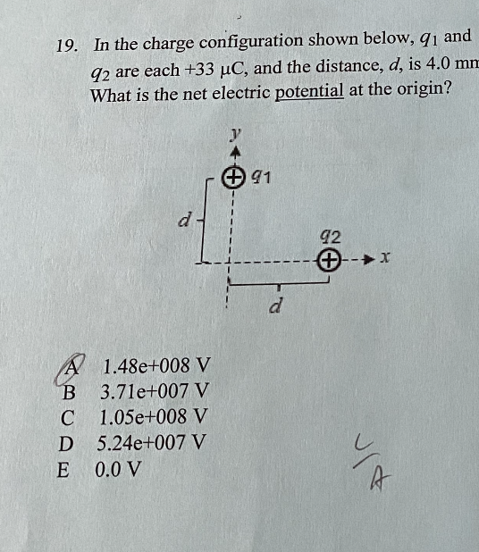 Solved 19. In the charge configuration shown below, qı and | Chegg.com