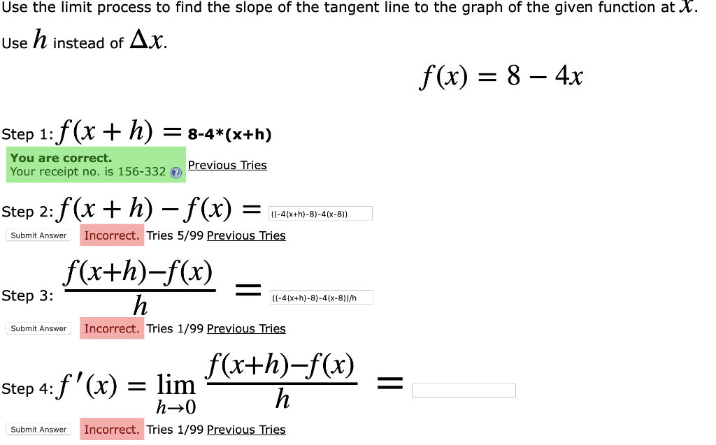 solved-use-the-limit-process-to-find-the-slope-of-the-chegg