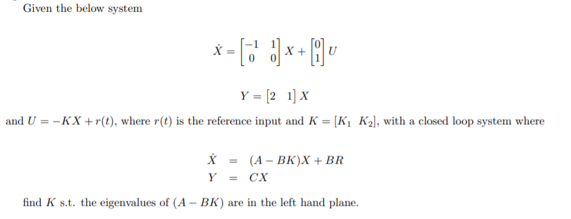 Solved Given The Below System 0 X 1 Y 21 X Chegg Com