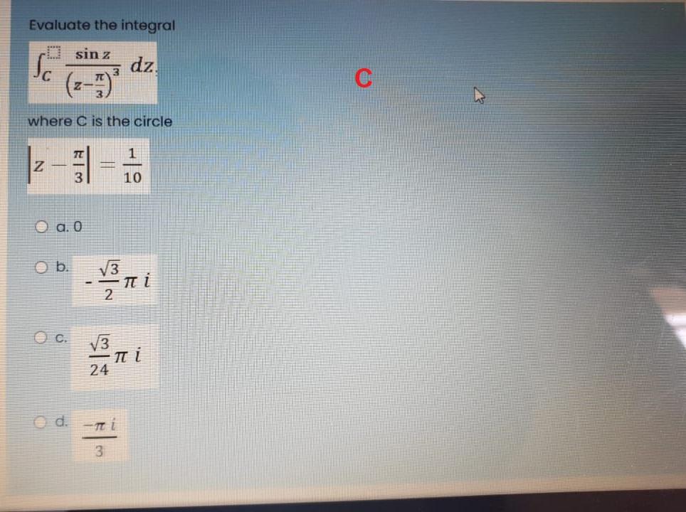 A A The Identity I Sinh Iz O A Cos Z O B Sin Z Chegg Com