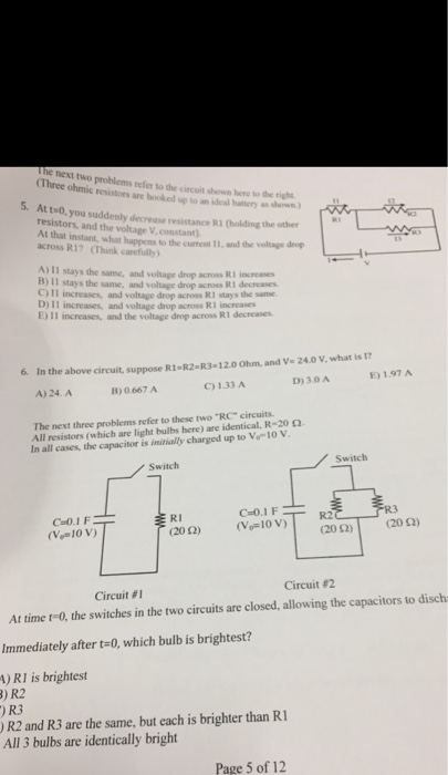 Solved ne next two problems refer to tho circuit shown here | Chegg.com