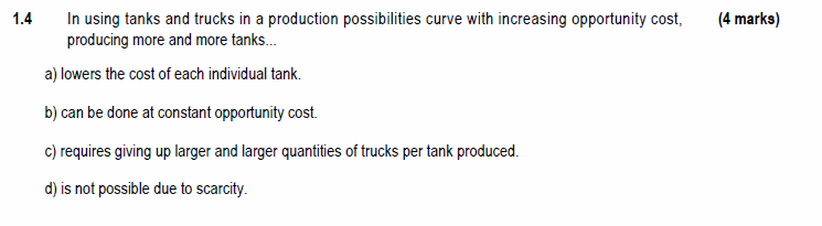 Solved 1.4 (4 marks) In using tanks and trucks in a | Chegg.com