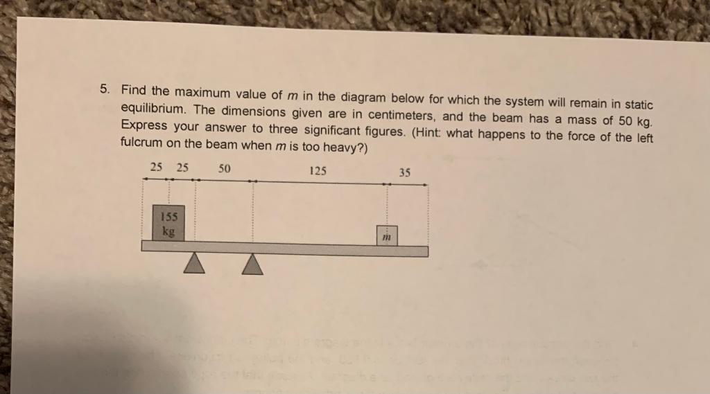 Solved 5. Find the maximum value of m in the diagram below | Chegg.com