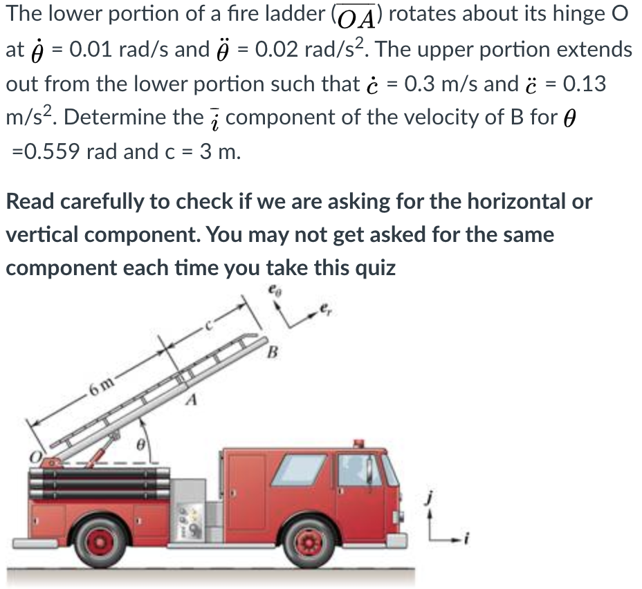 Solved The Lower Portion Of A Fire Ladder Oa Rotates Ab Chegg Com