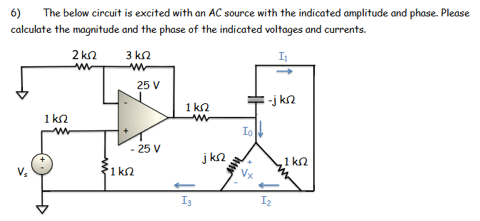 Solved 6) ﻿The below circuit is excited with an \( ﻿A C \) | Chegg.com