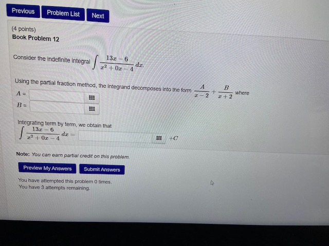 Solved Previous Problem List Next (4 points) Book Problem 12 | Chegg.com
