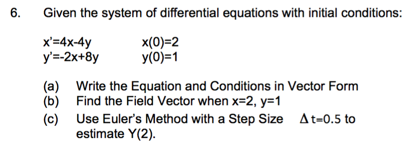 Solved Given The System Of Differential Equations With Chegg Com