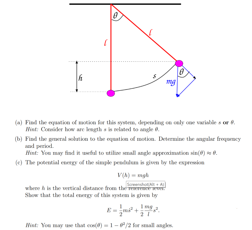 Solved A so-called simple pendulum consists of a small blumb | Chegg.com
