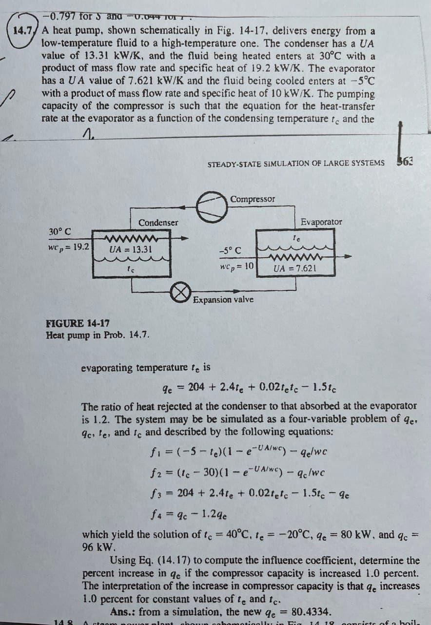 Solved -0.797 for 3 and -0.074 TUIT 14.7) A heat pump, shown | Chegg.com